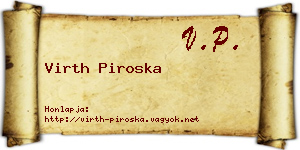 Virth Piroska névjegykártya